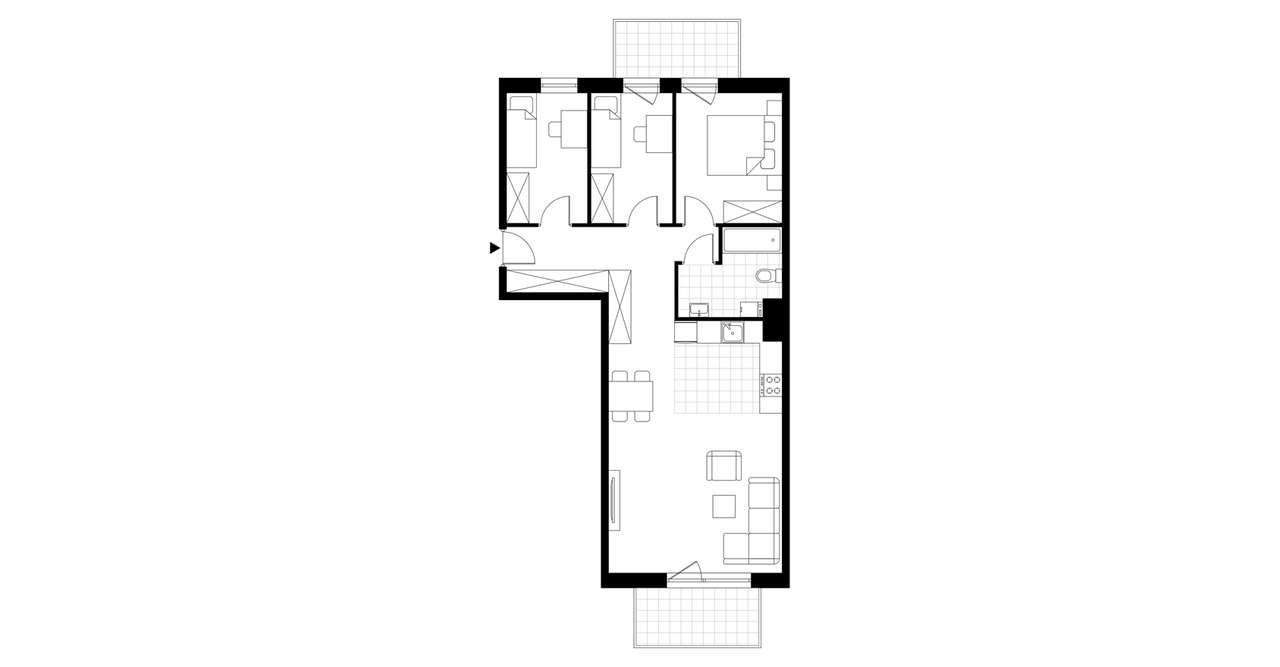 4-pokojowe mieszkanie 74m2 + 2 balkony - Pełny obrazek: 4/9