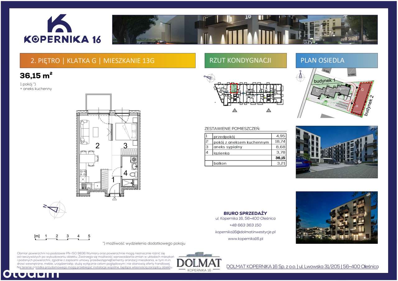 Kopernika 16 | mieszkanie 1-pok. | G13 - Pełny obrazek: 2/7