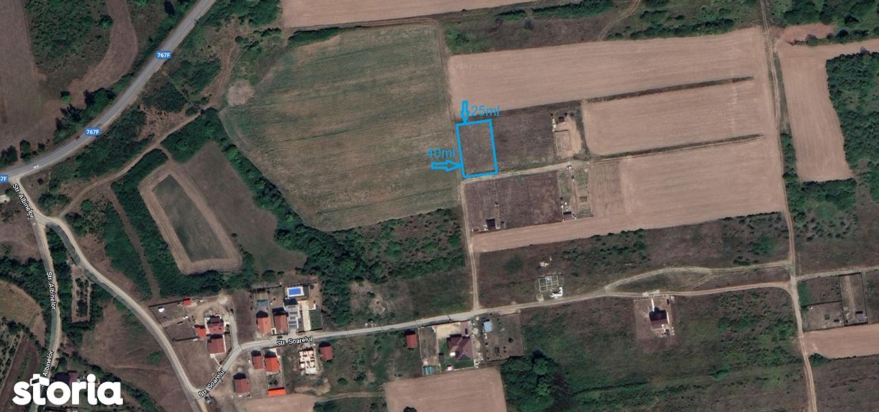 Vând teren intravilan 3 fronturi stradale suprafață 1.000 mp în Paleu