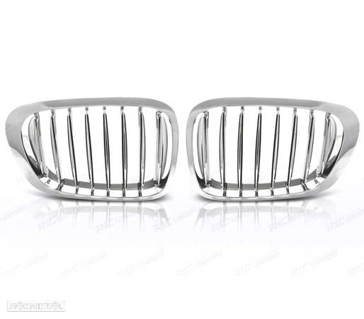 GRELHAS FRONTAIS PARA BMW E46 COUPE + CABRIO 99-03 CROMADO - 1