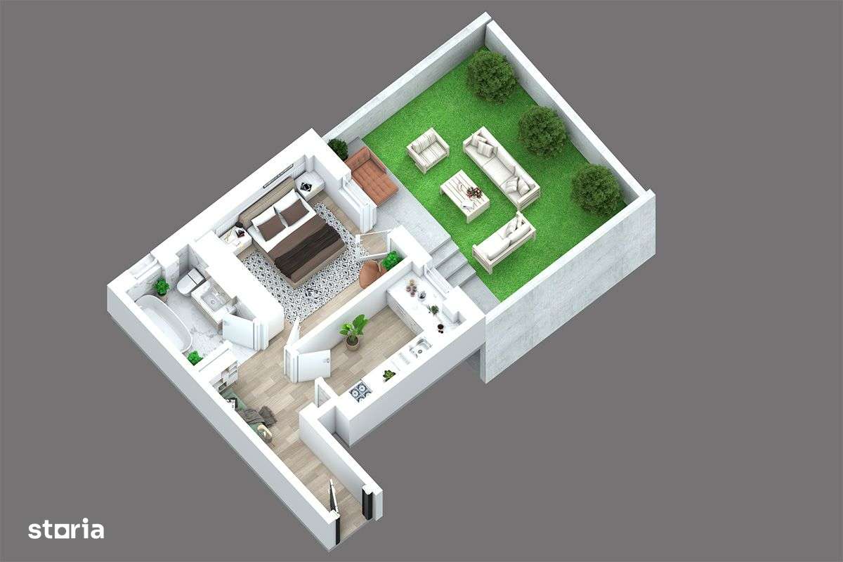 ASTORIA RESIDENCE - RATE DEZVOLTATOR 1 camera D 35 m curte 28 m C3 - Imagine principală: 4/15