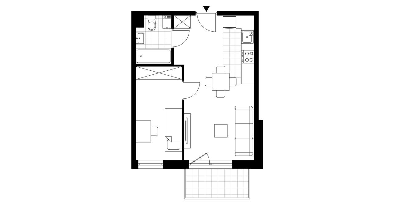 2-pokojowe mieszkanie 36m2 + balkon Bezpośrednio - Pełny obrazek: 3/8