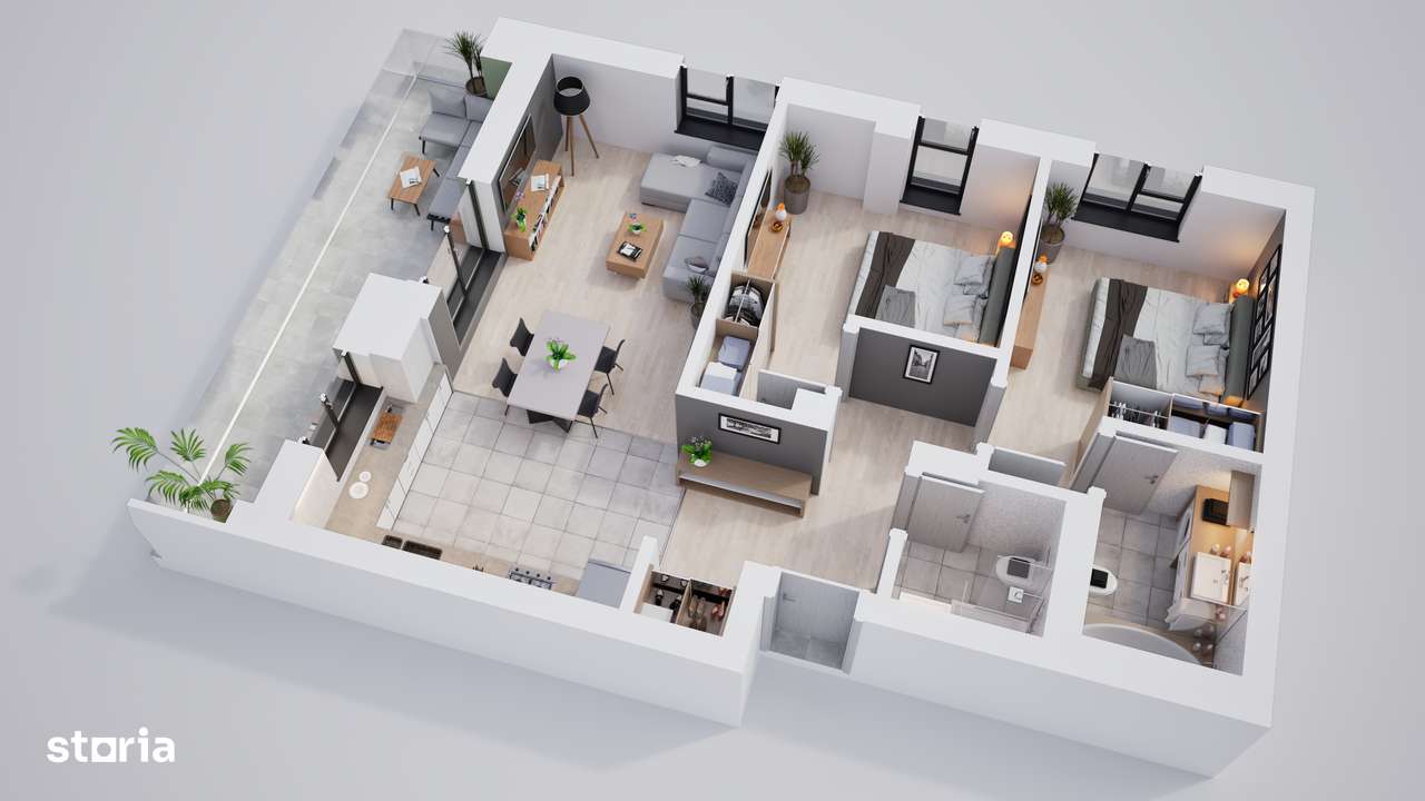 Apartament 3 camere cu incalzire in pardoseala-5