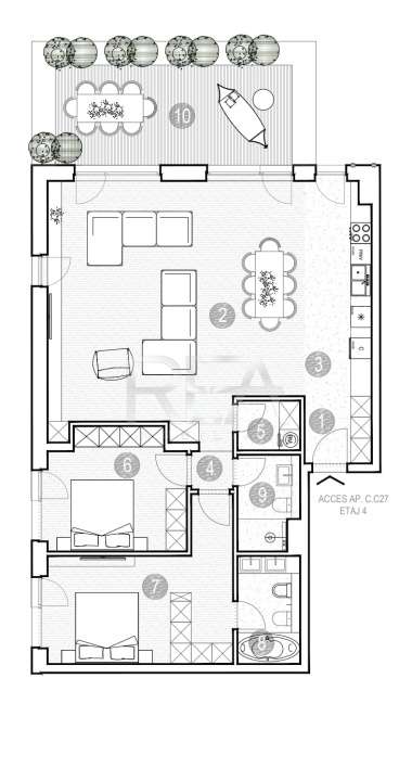 Apartament 3 camere, Green Lake, Grivita