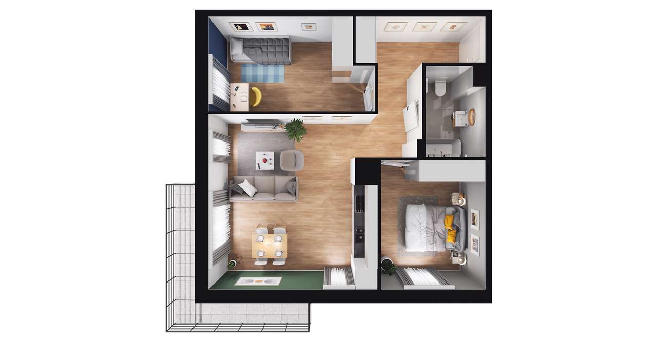 3-pokojowe mieszkanie 59m2 + balkon Bez Prowizji - Pełny obrazek: 2/8