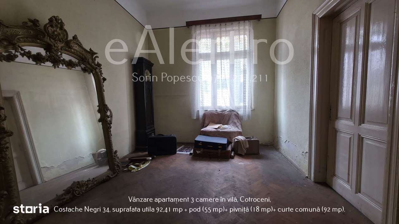 Apartament cu 3 camere în vilă, Cotroceni – Costache Negri 34-5
