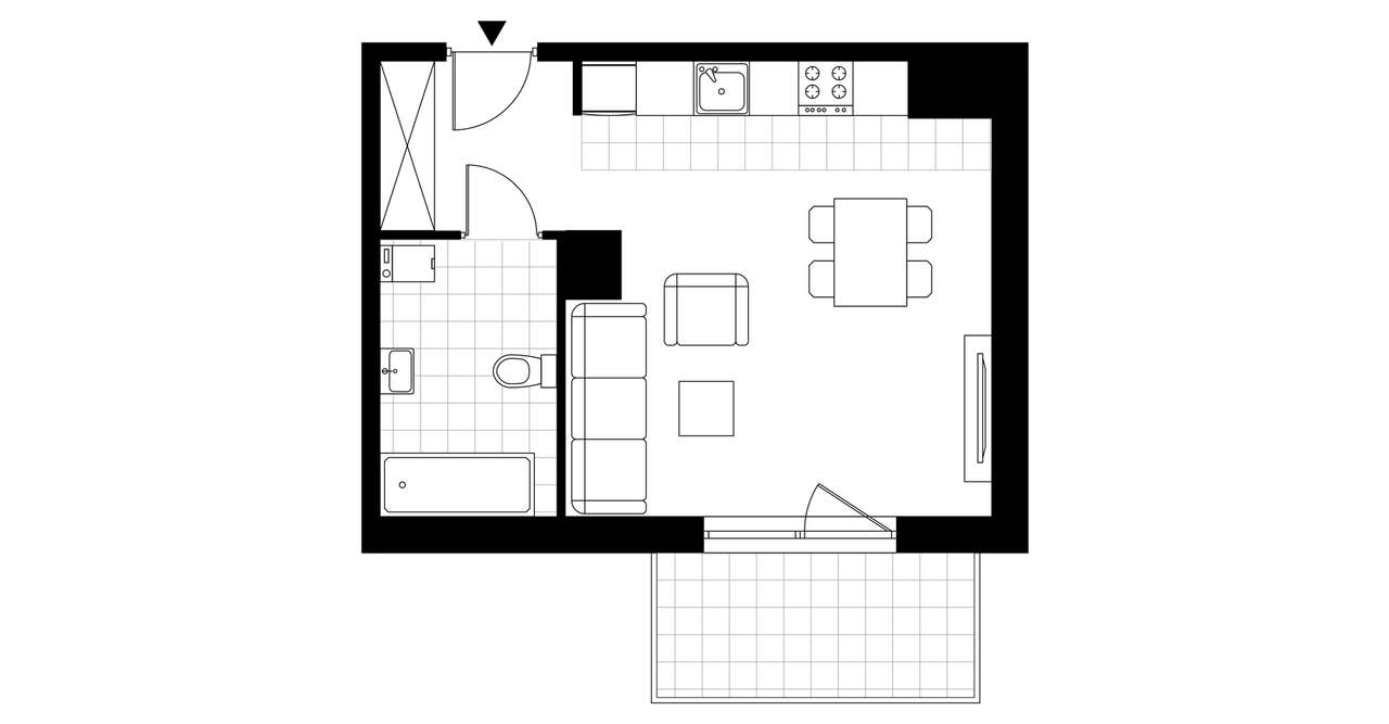 1-pokojowe mieszkanie 31m2 + balkon Bez Prowizji - Pełny obrazek: 3/8