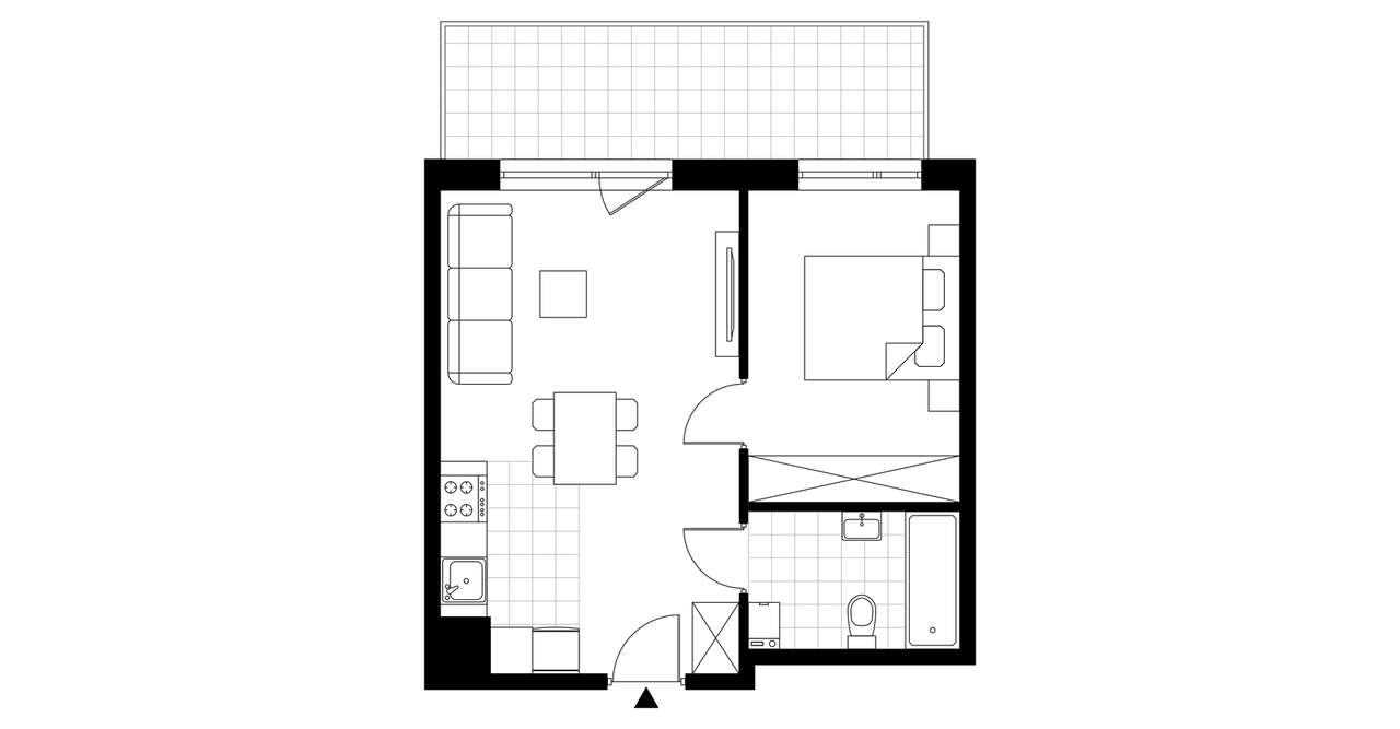 2-pokojowe mieszkanie 40m2 + balkon Bezpośrednio - Pełny obrazek: 3/8