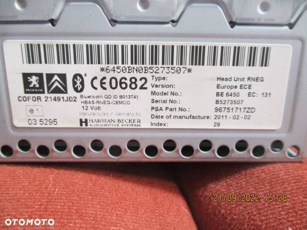 Citroen c5 III X7 lift radio,nawigacja 96751717ZD - 3