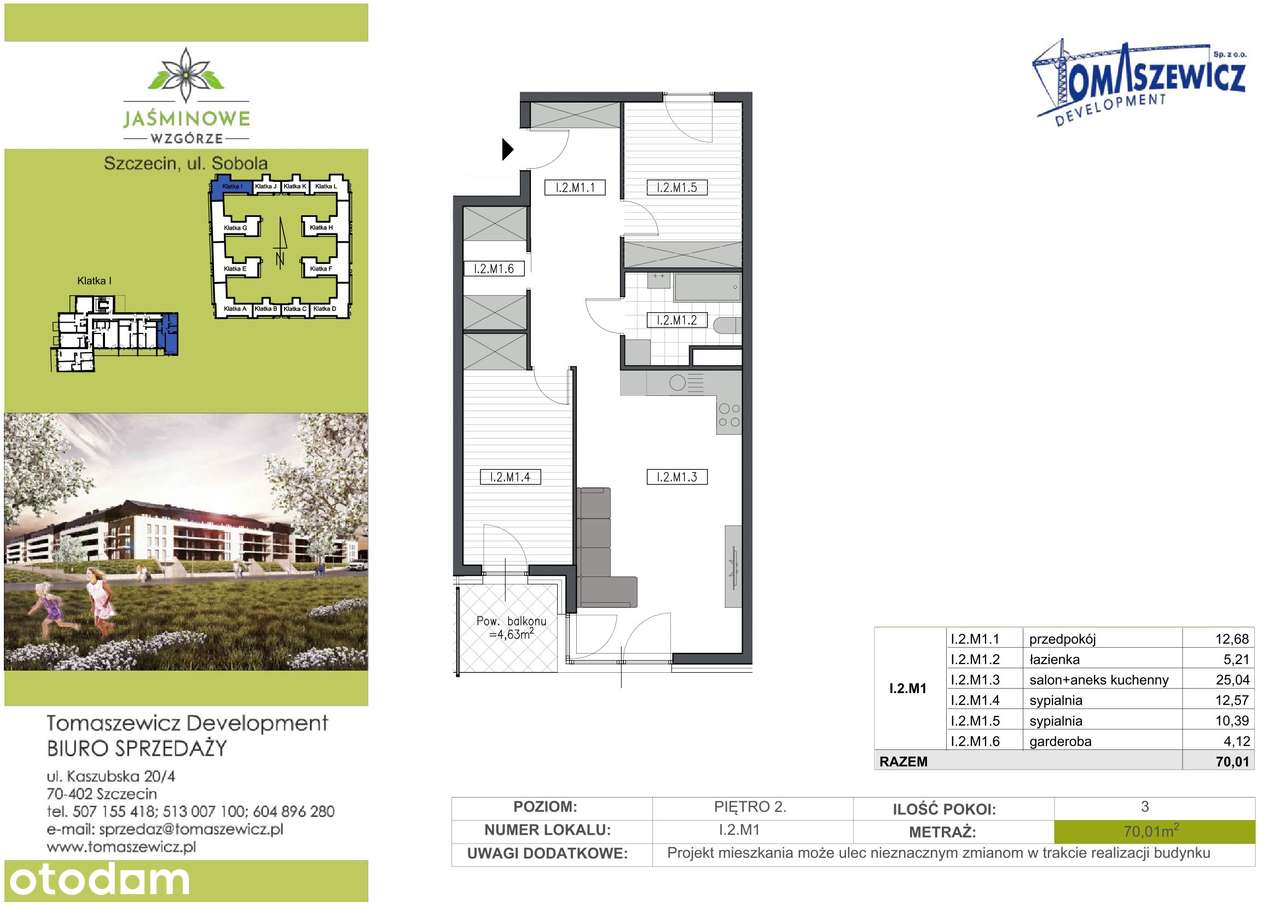 Jaśminowe Wzgórze | mieszkanie 3-pok. | I2M1 - Pełny obrazek: 2/7