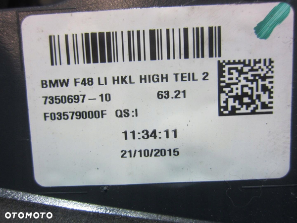 BMW X1 F48 LAMPA TYLNA LEWA LEWY TYŁ W KLAPĘ 63217350697 7350697 - 8