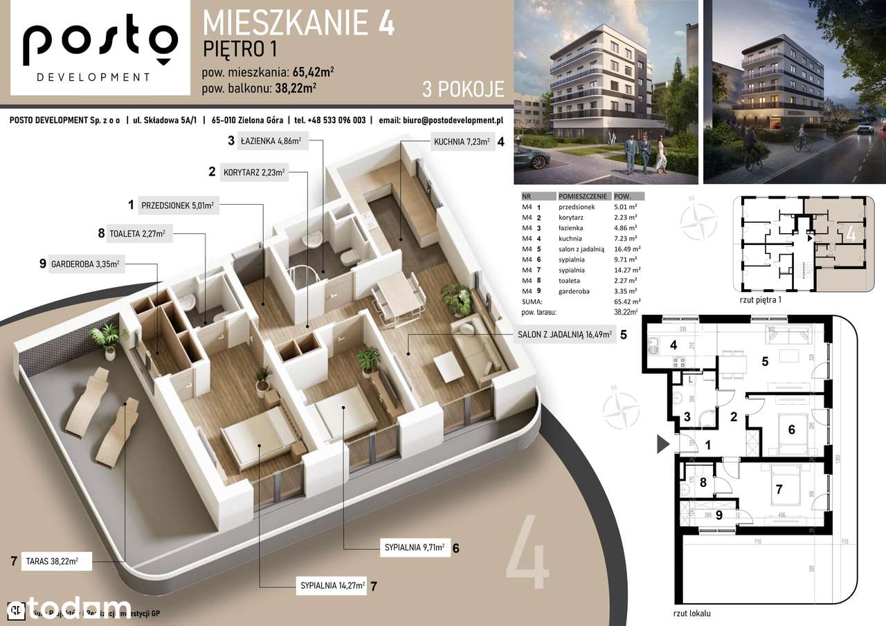 Osadnicza 23 | mieszkanie 3-pok. | M4 z tarasem - Pełny obrazek: 2/7