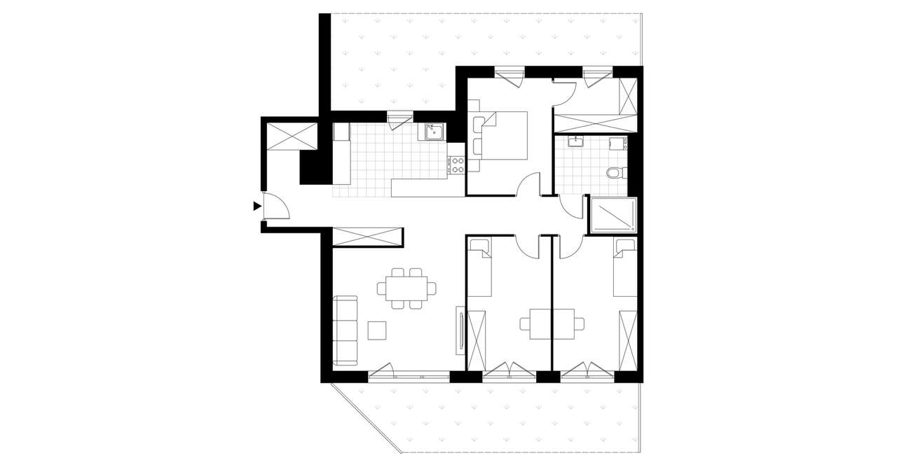 4-pokojowe mieszkanie 98m2 + 2 ogródki - Pełny obrazek: 3/7
