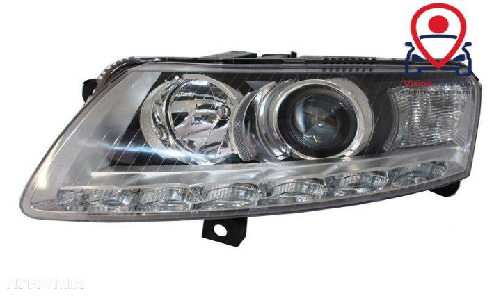 Faruri DRL Xenon compatibil cu Audi A6 C6 4F (04.2004-2008) Fara AFS Chrome Tuning Audi A6 4F/C6 20 - 2