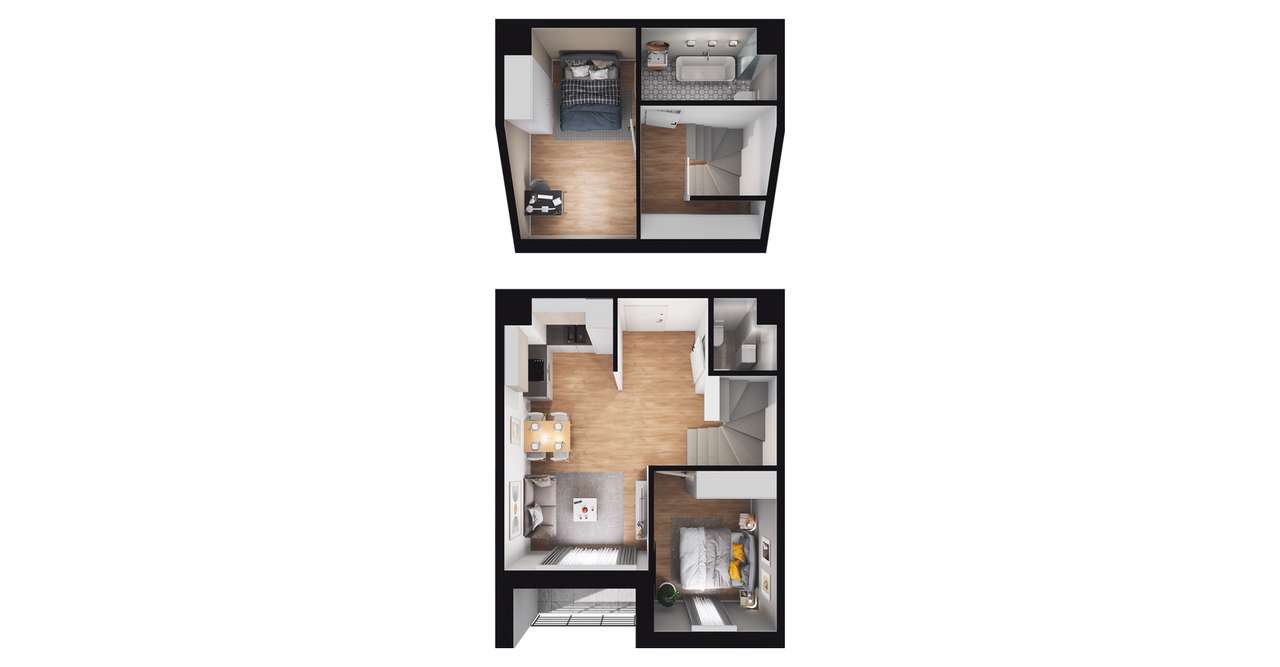 3-pokojowe mieszkanie 51m2 + loggia Bezpośrednio - Pełny obrazek: 2/6