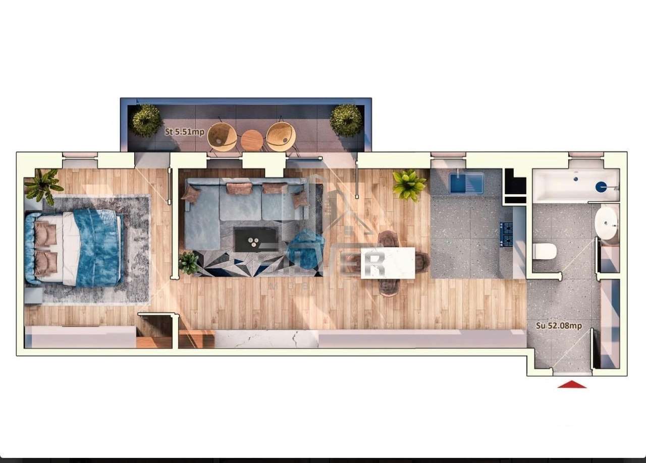 Apartament cu 2 camere/52mp/Imobil Premium/Cartier Marasti.-1