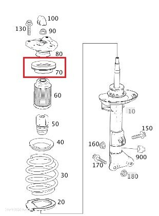 MERCEDES W212 CLS Mocowanie amortyzatora gorne OE - 2
