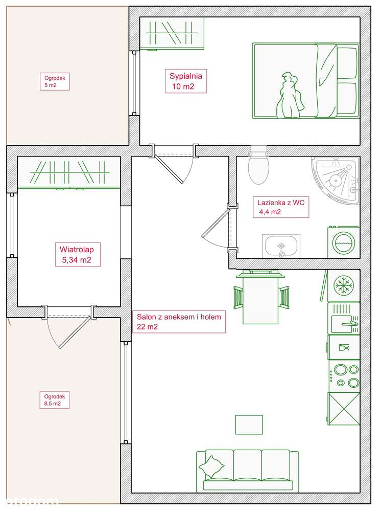 Piękne 41 m2, świeżo po remoncie! Ogródek! Blisko Wyspa Młyńska-9