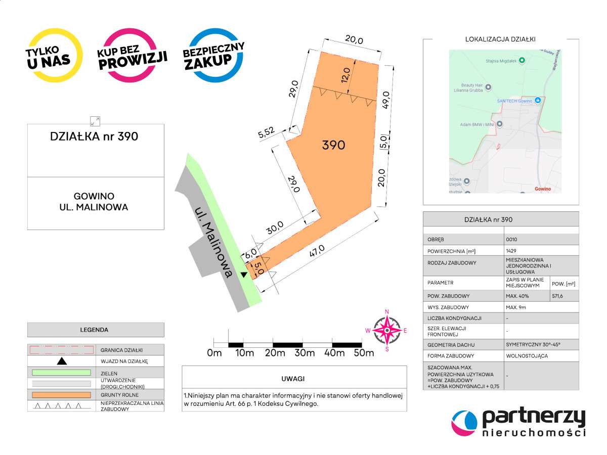 Dwie działki budowlane w Gowinie - Pełny obrazek: 4/15