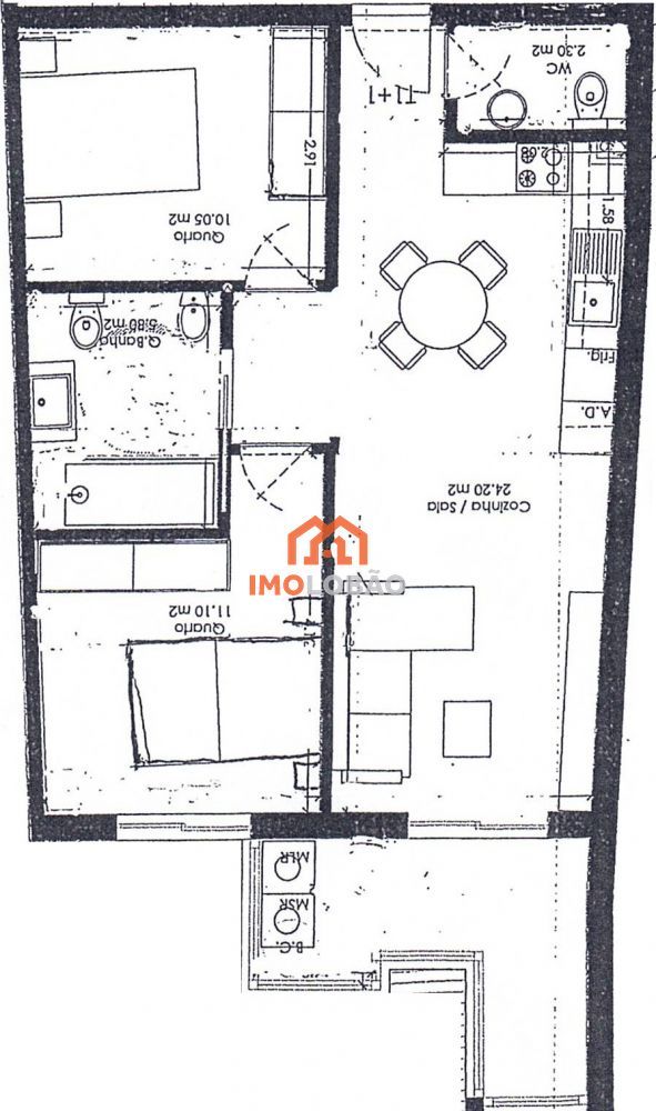 APARTAMENTO T1 mais 1 - PAÇOS DE BRANDÃO