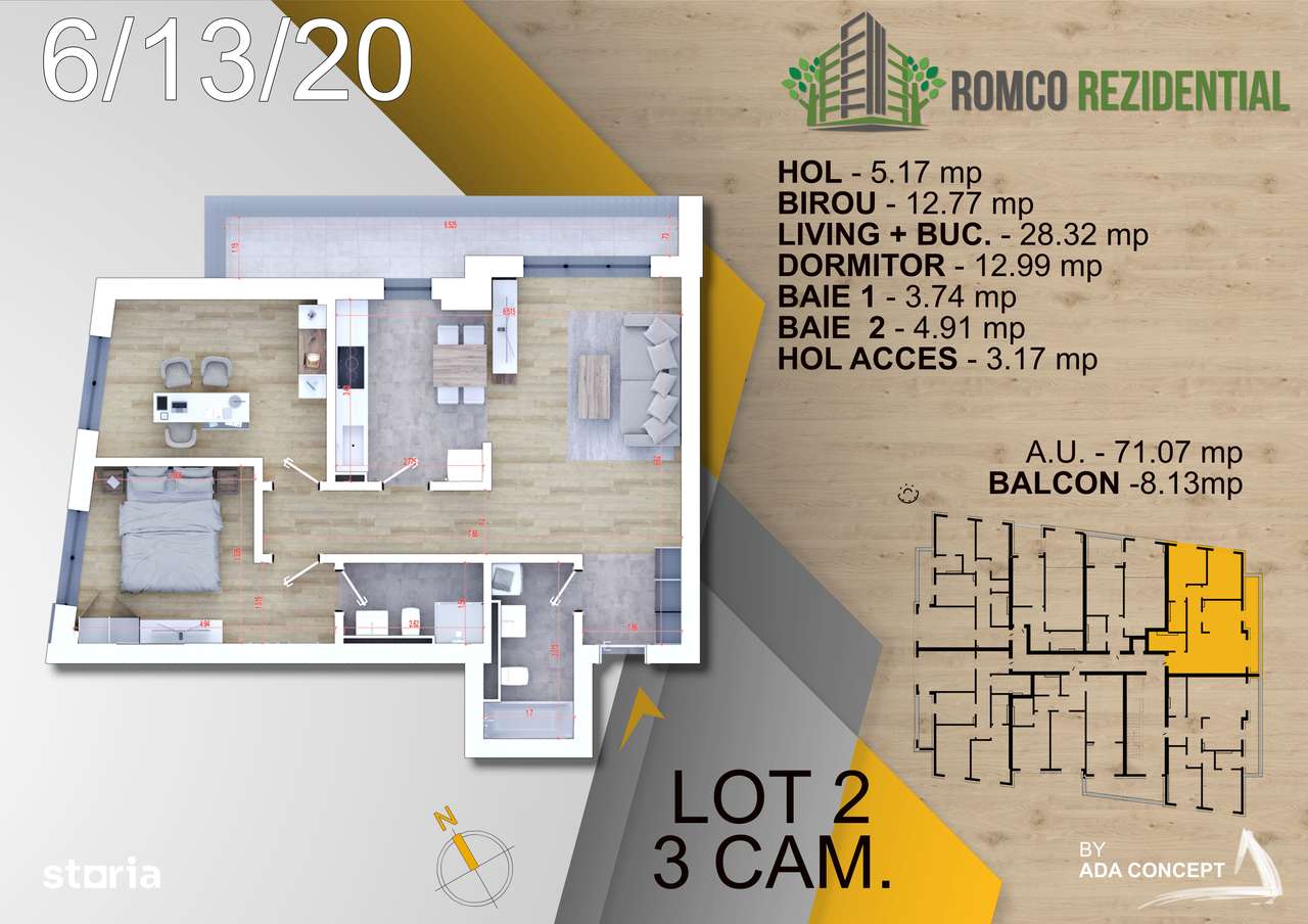 3 camere- panouri solare- individuale - Imagine principală: 5/10