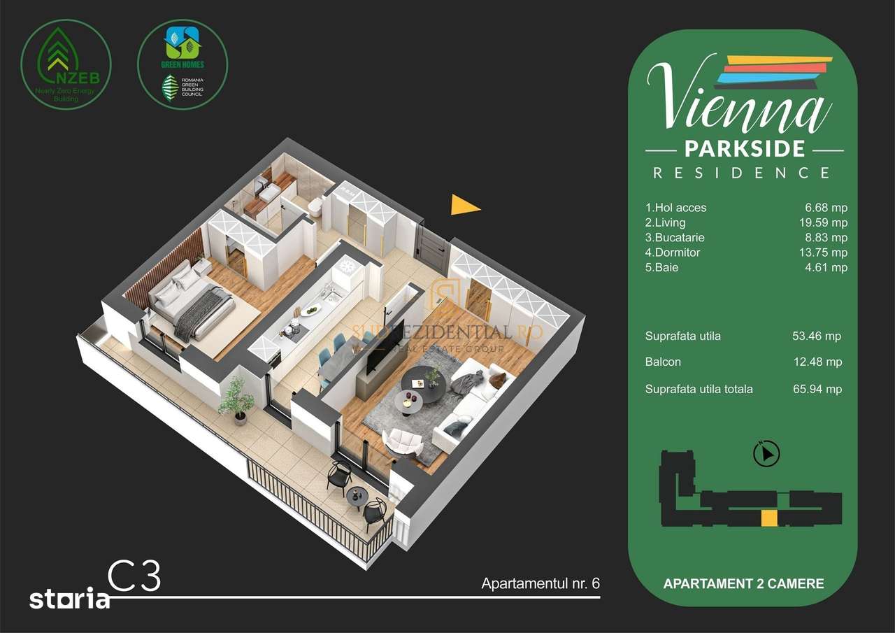 Locuinta in zona parcului Tudor Arghezi,2 camere, decomandat, Sector 4 - Imagine principală: 5/20