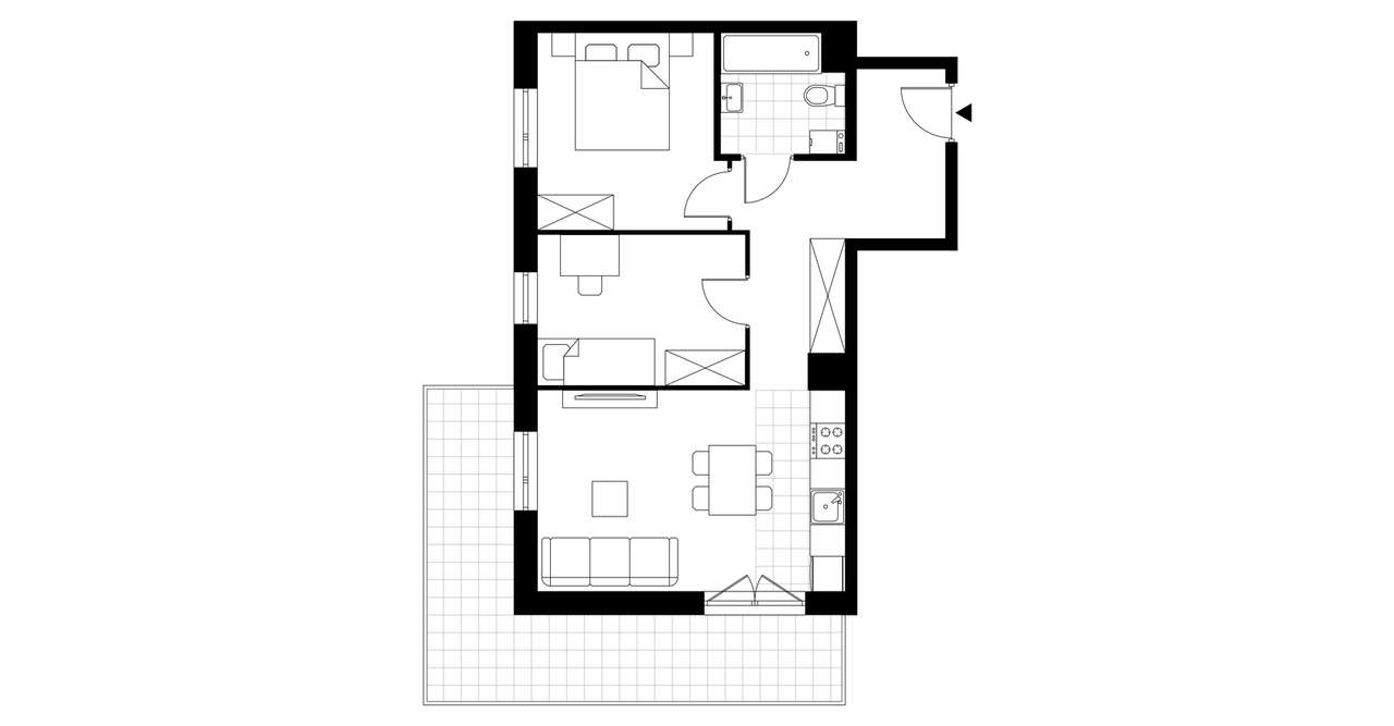 3-pokojowe mieszkanie 54m2 + balkon - Pełny obrazek: 3/8