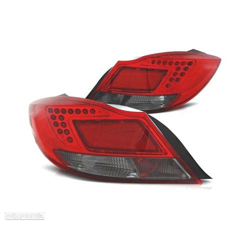 FAROLINS TRASEIROS PARA OPEL INSIGNIA 08-13 LED VERMELHO CROMADO - 1