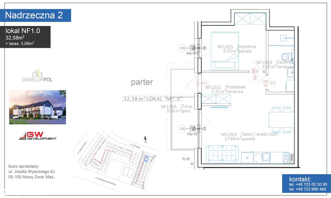 Nadrzeczna - 2 pokoje z tarasem, w pobliżu rzeki Narew - Pełny obrazek: 5/8
