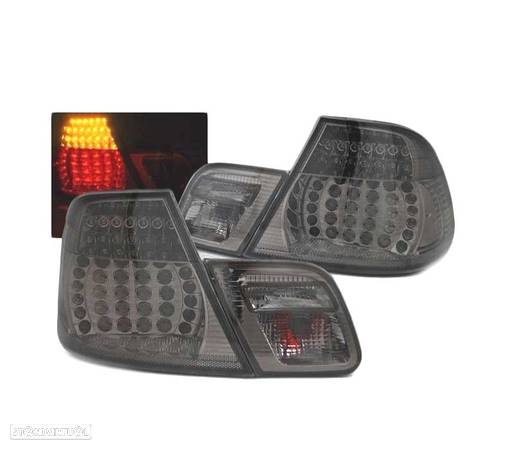 FAROLINS TRASEIROS LED DINÂMICO PARA BMW E46 COUPÊ 99-03 SMOKED FUMADOS ESCURECIDOS - 1