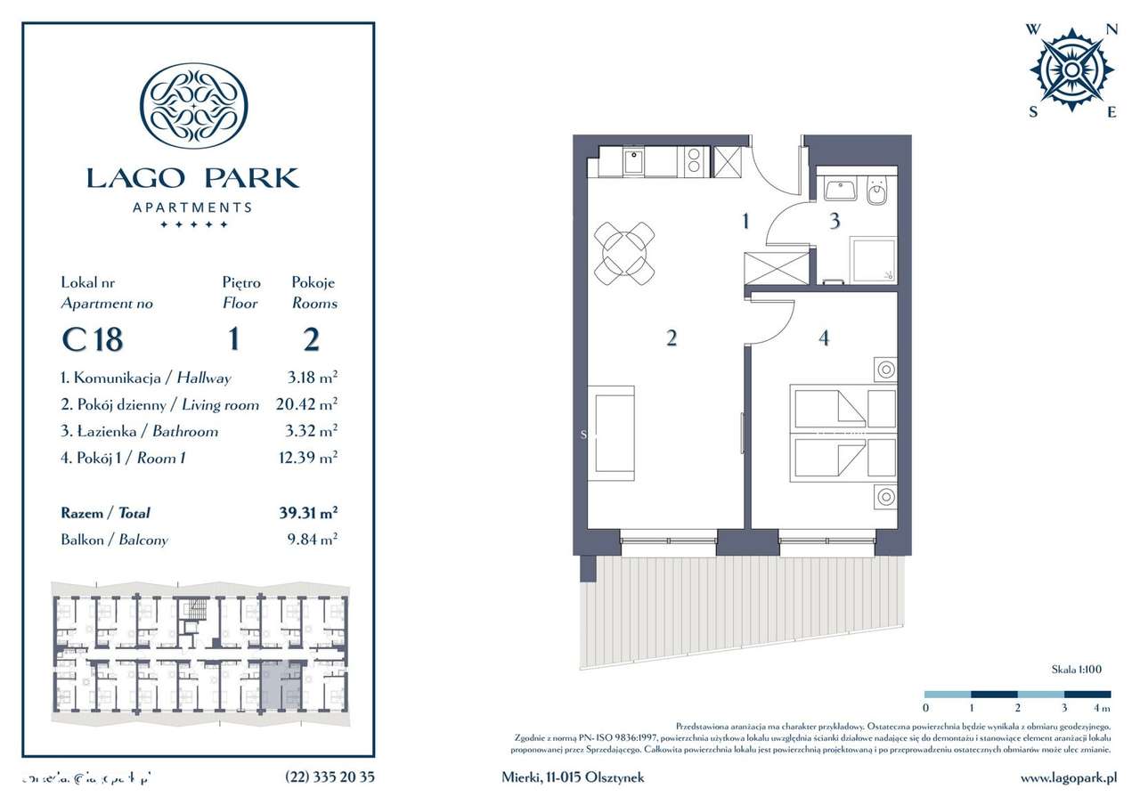 Lago Park Apartments | mieszkanie 2-pok. | C18 - Pełny obrazek: 2/7
