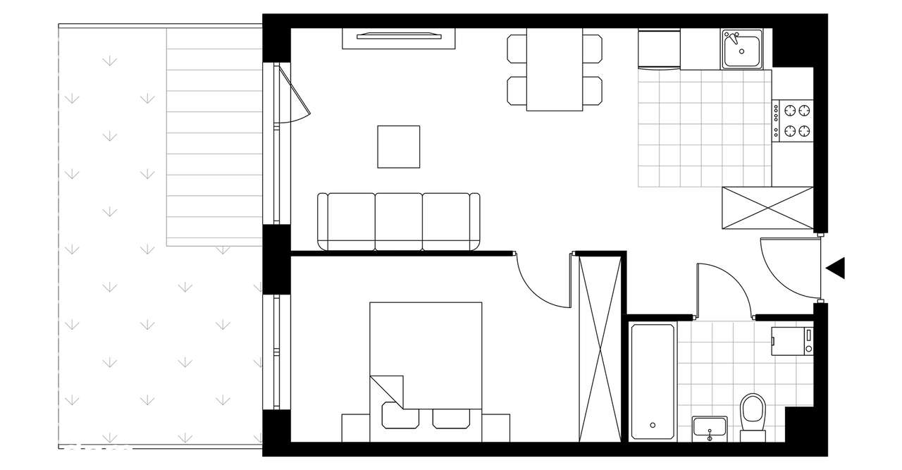 2-pokojowe mieszkanie 41m2 + ogródek Bezpośrednio - Pełny obrazek: 4/9