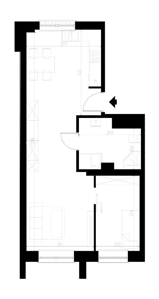 Mieszkanie w stanie deweloperskim-51,56 m2, parter