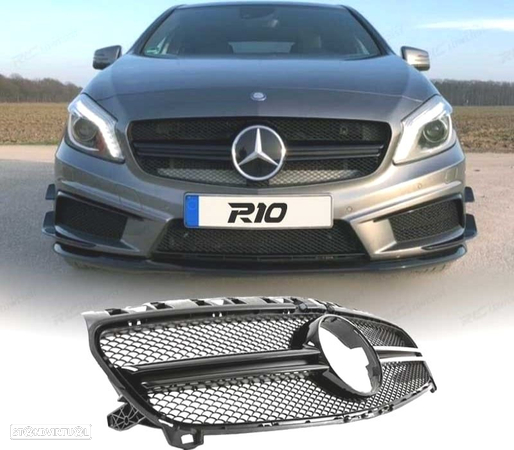 GRELHA FRONTAL PARA MERCEDES W176 AMG A45 LOOK 12-15 PRETO - 1