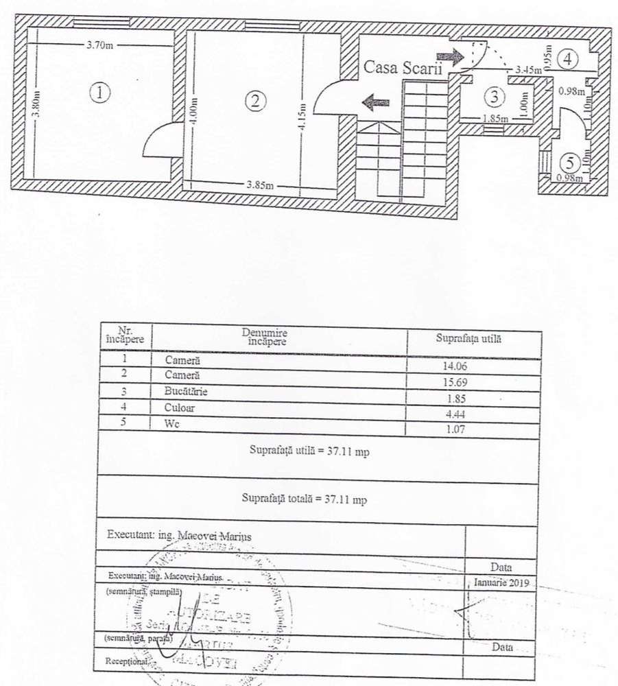 Apartament 2 camere - baie si bucatarie separate, singur pe etaj.-0