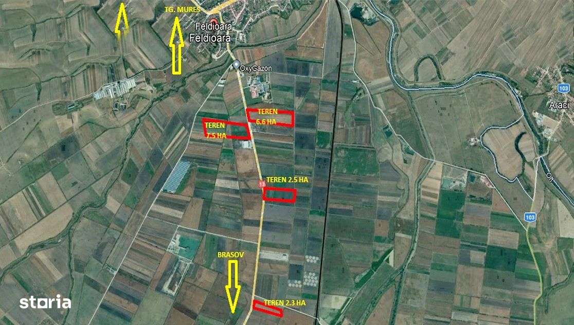 Teren Feldioara cu front la DN 13 - Imagine principală: 2/4