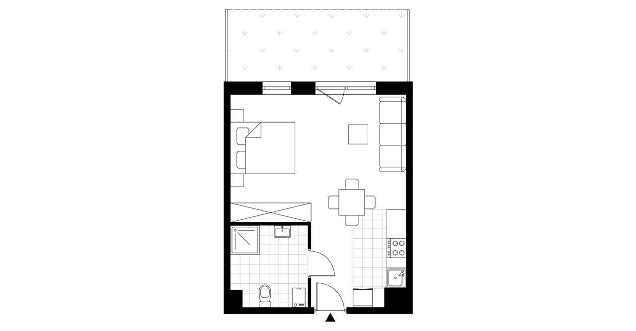1-pokojowe mieszkanie 34m2 + ogródek Bezpośrednio - Pełny obrazek: 3/8