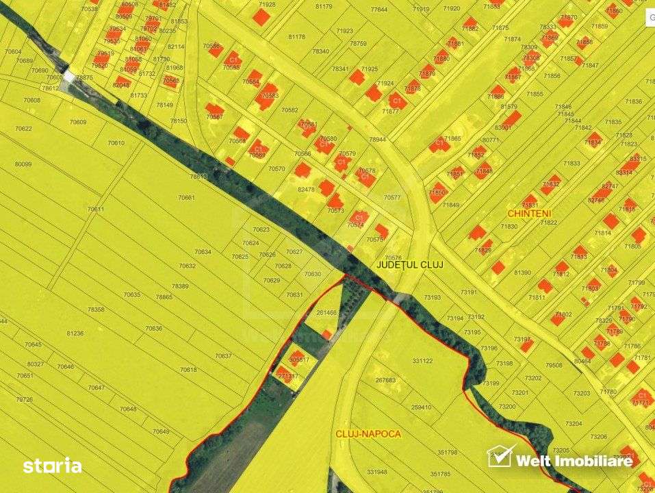 Teren pentru constructii, intravilan, 492 mp, zona intrare - Chinteni - Imagine principală: 3/3