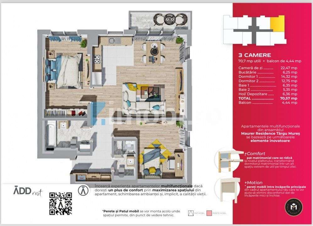 Apartament cu 3 camere + balcon si boxa, Targu Mures-3