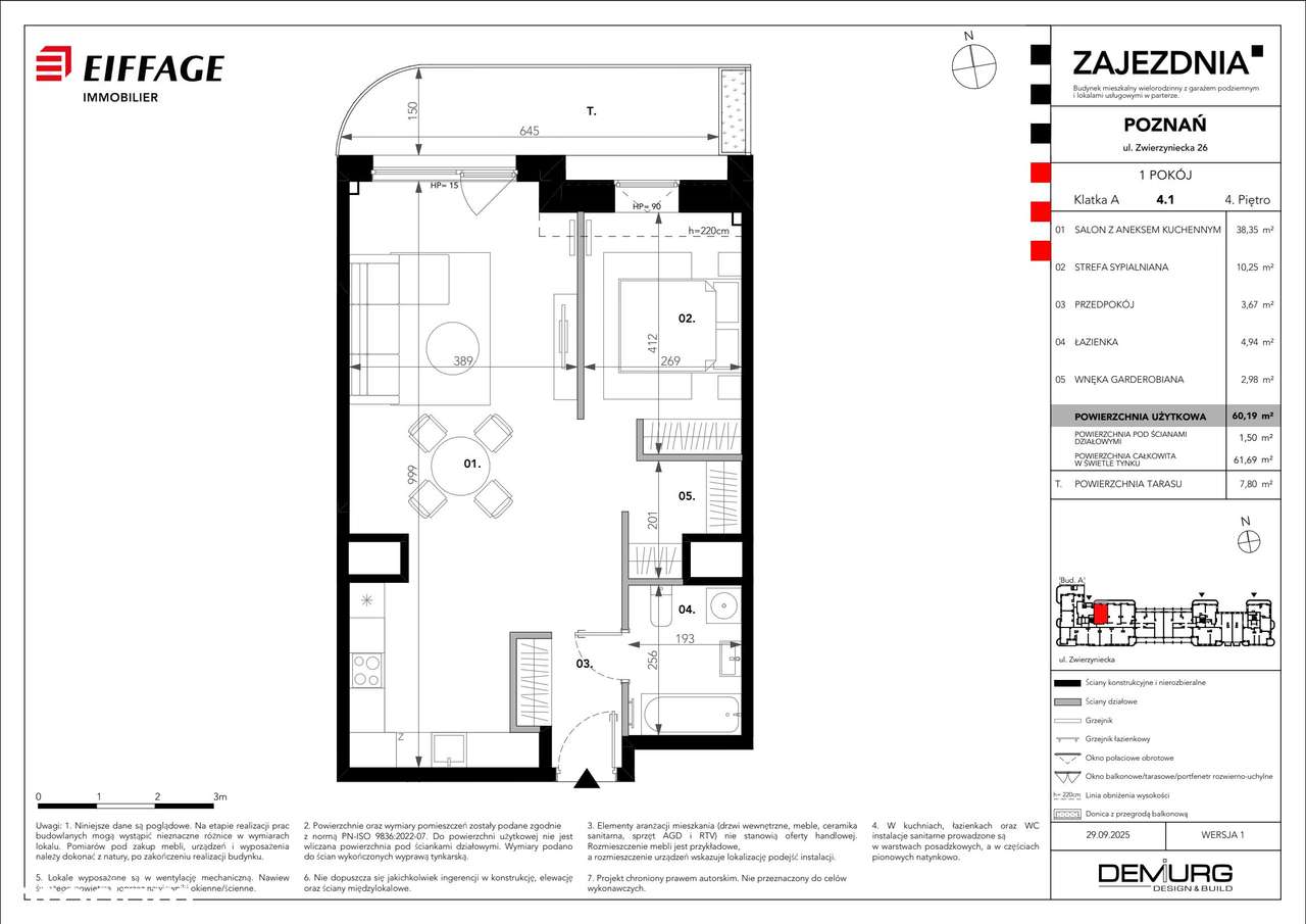 1-pokojowe mieszkanie 59m2 + taras Bezpośrednio - Pełny obrazek: 2/8