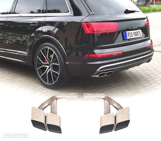 PONTEIRAS DE ESCAPE PARA AUDI Q7 3.0T DIESEL 16-19 LOOK SQ7 CROMADAS - 1