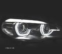 FARÓIS LED AFS PARA BMW X5 E70 07-13 OEM XENON ANGEL EYES 3D PRETO AFS - 3