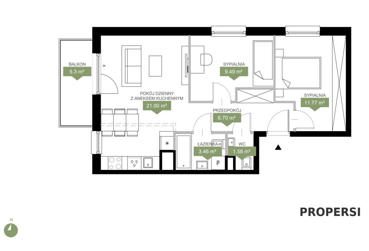 Ostatnie narożne! / 3 pokoje ul. Duża góra-1