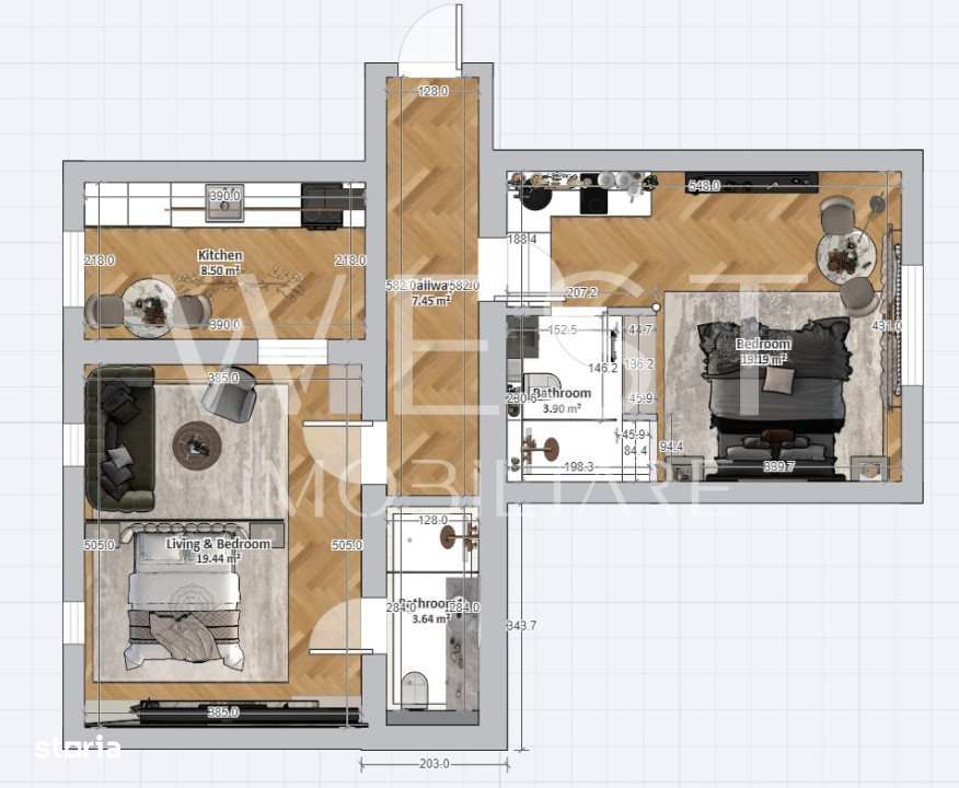 Apartament renovabil 2 camere!Oportunitate investitie!Zona centrala - Imagine principală: 5/5