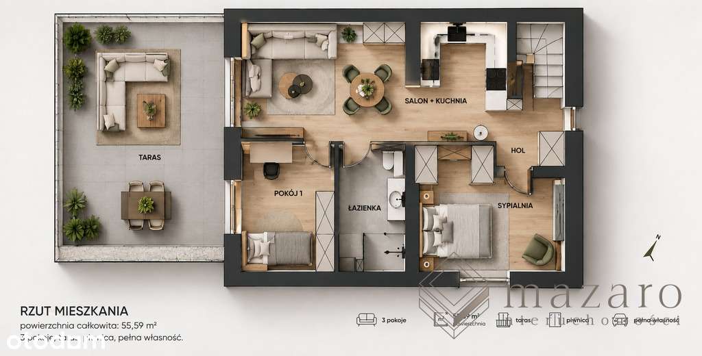 BŁONIE | piętro domu | taras 35m2 | ogród, piwnica-4