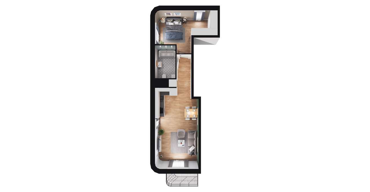 2-pokojowe mieszkanie 48m2 + balkon Bez Prowizji - Pełny obrazek: 2/8