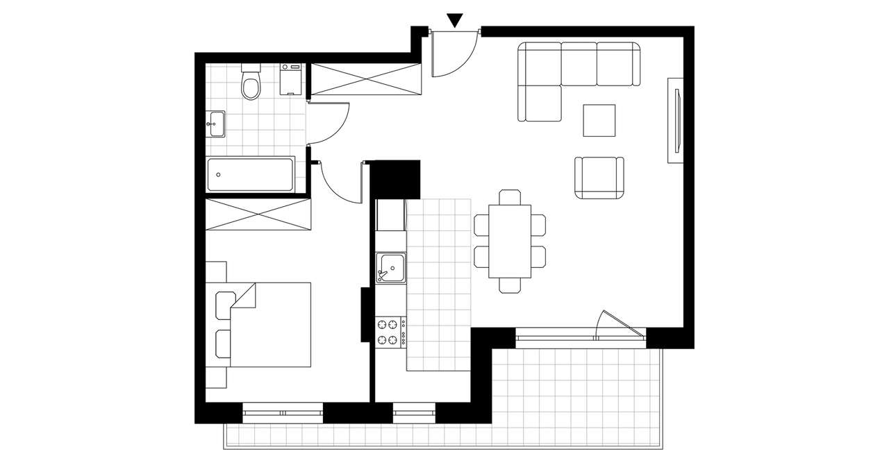 2-pokojowe mieszkanie 52m2 + loggia - Pełny obrazek: 3/8