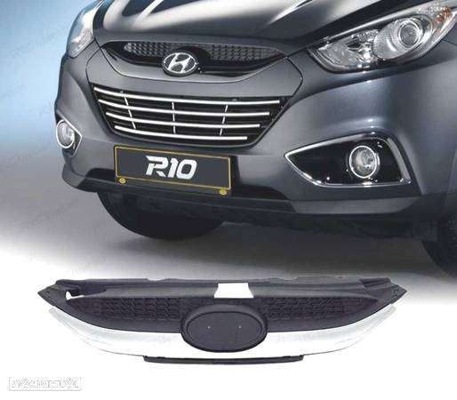 GRELHA DIANTEIRA DESPORTIVA PARA HYUNDAI IX35 09-13 PRETO CROMADO - 1