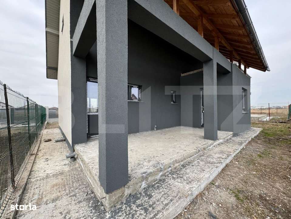 Casa semi-finisata P + M, 110 mp utili, teren 339 mp, Pielesti, zona M - Imagine principală: 5/19