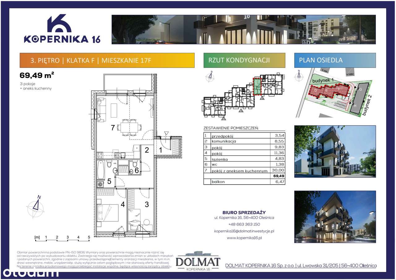 Kopernika 16 | mieszkanie 3-pok. | F17 - Pełny obrazek: 2/7